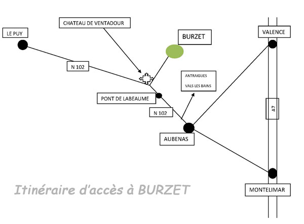 Itineraire acces burzet web